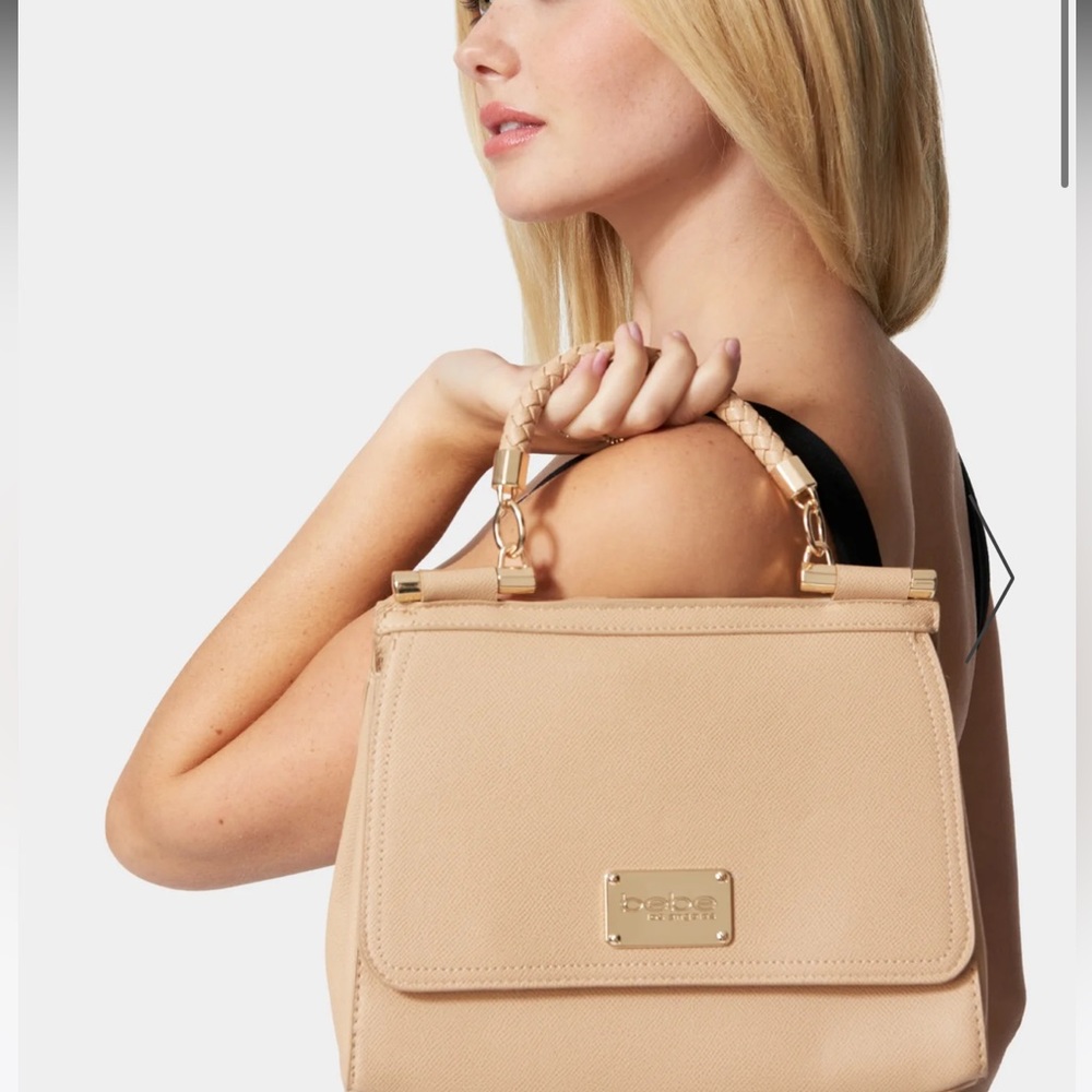 BEBE Top handle satchel beige